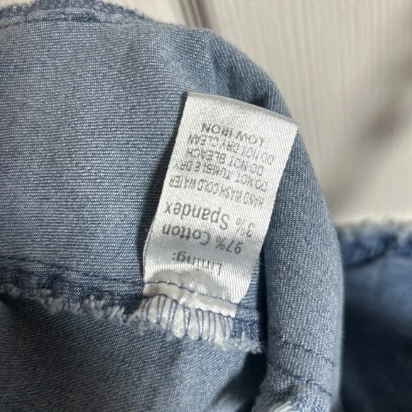 Miss 8 Blue Wash Denim Lace Up Corset L Chains Stretch Zip Back - Picture 7 of 7